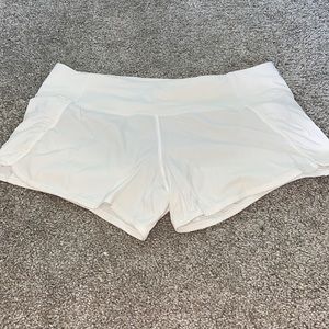 White Lululemon Speed Up 4 Shorts✨